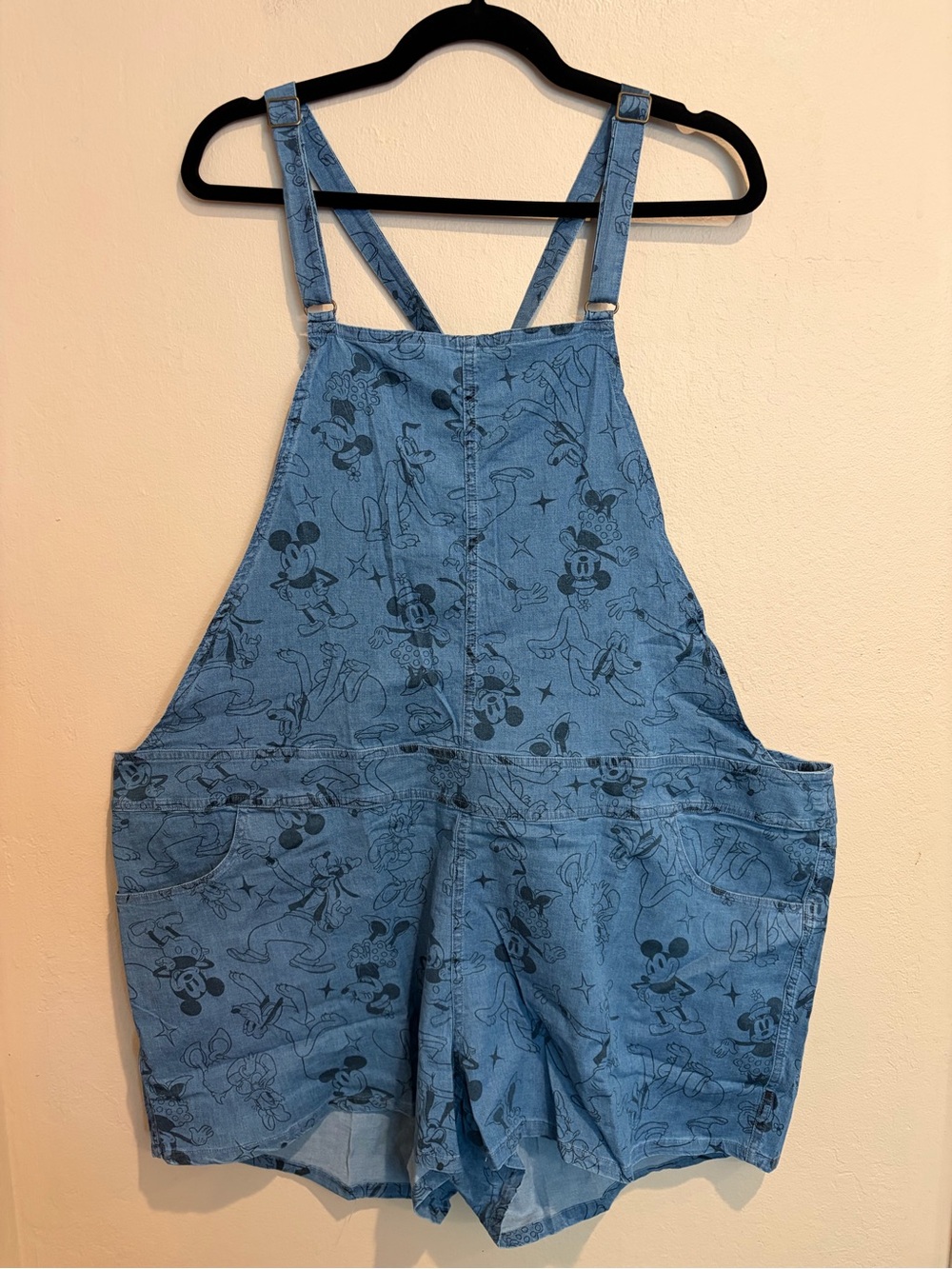Torrid Light Blue Mickey Mouse Overall Shorts, NWT size 18/20